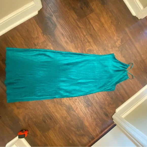 Pink Lily Teal Pleated Midi Dress - Size Large - Picture 5 of 10